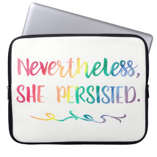 Dennoch bestand sie Regenbogen-Aquarell fort Laptopschutzhülle