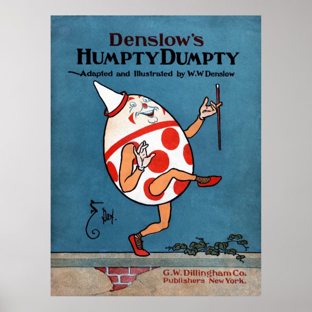 Denslow's Humpty Dumpty Book Cover Canvas Print 30 Poster (Vorne)