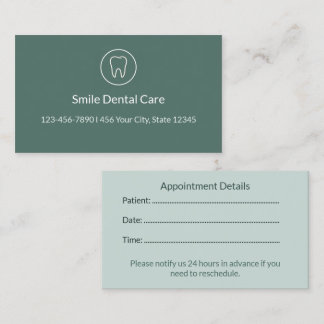Dental Appointment Reminder Cards for Clinics Terminkarte