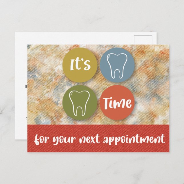 Dental Appointment Reminder Postcard Postkarte (Vorne/Hinten)