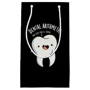 Dental Arithmetic Funny Tooth Puff Dark BG Kleine Geschenktüte