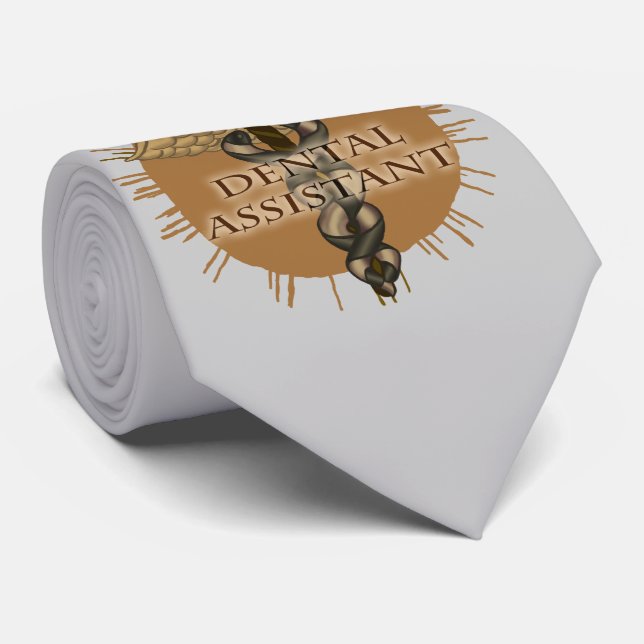 Dental Assistant Caduceus individuelle Name Krawat Krawatte (Gerollt)