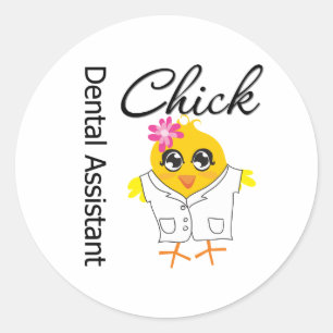 Dental Assistant Chick Runder Aufkleber