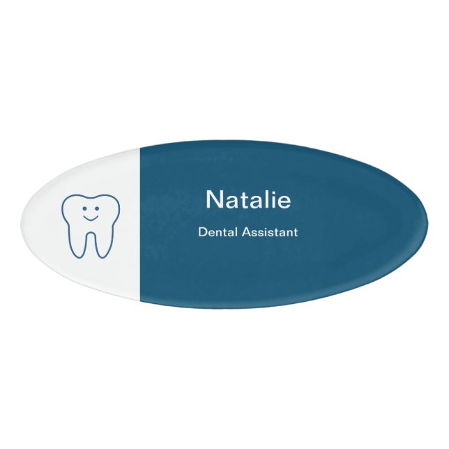 Dental Assistant Friendly Tooth Symbol Namenschild (Vorderseite)