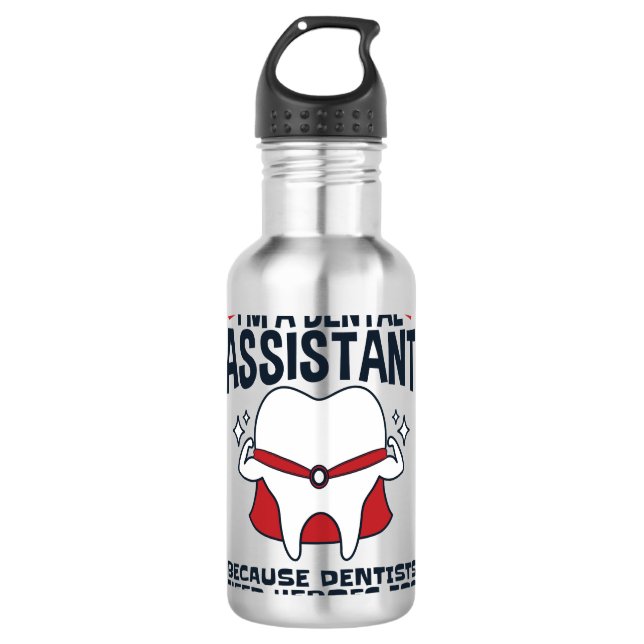 Dental Assistant Funny Heroes Zitat Edelstahlflasche (Vorderseite)