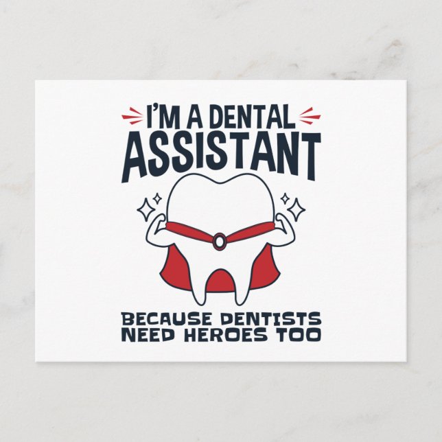 Dental Assistant Funny Heroes Zitat Postkarte (Vorderseite)