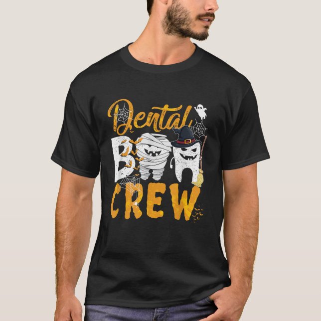 Dental Boo Crew Funny Dentist Assistentin Hallowee T-Shirt (Vorderseite)