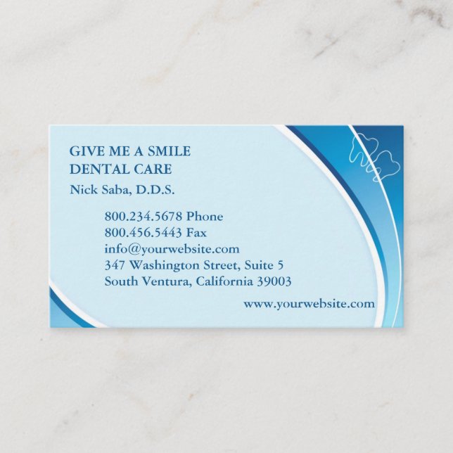 Dental Business Card mit Terminabsprache Terminkarte (Vorderseite)