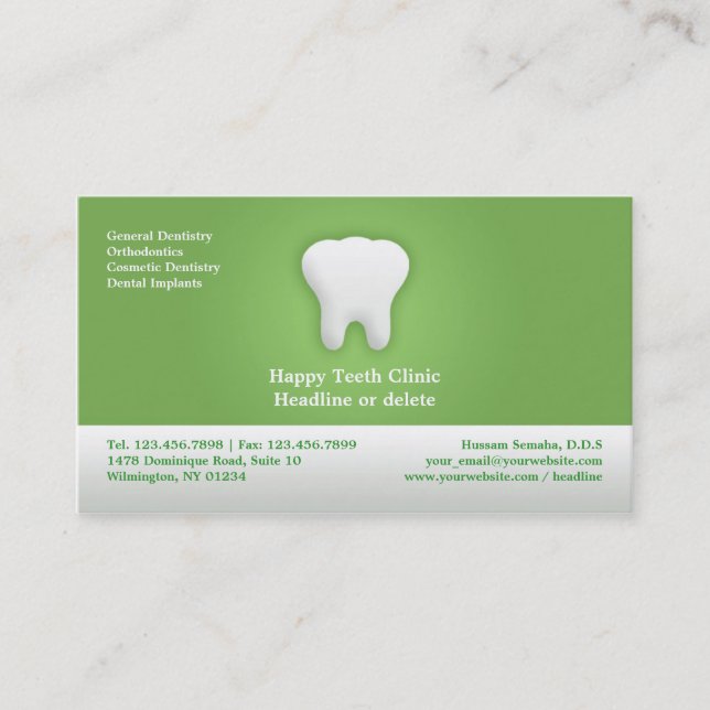 Dental Business Card mit Terminierung Terminkarte (Vorderseite)