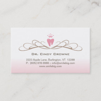 Dental Business Card Swirth Tooth Logo Rosa Braun Terminkarte