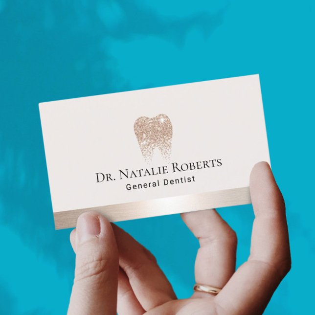 Dental Care Elegante Gold Tooth Logo Zahnarzt Terminkarte (Von Creator hochgeladen)