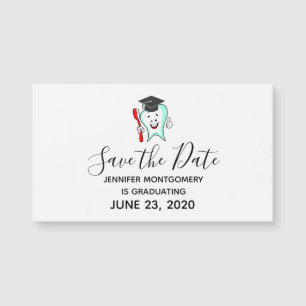Dental Care Happy Tooth Abschluss Save the Date Magnetkarte