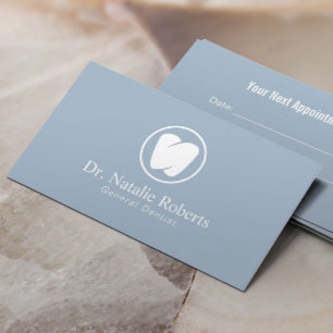 Dental Care Tooth Logo Beruflich Blue Dentin Terminkarte