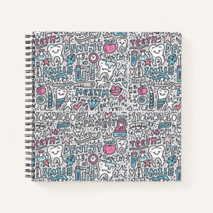 Dental Cartoon Pattern Notizbuch
