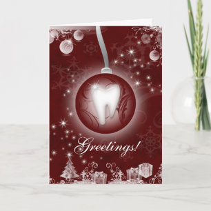Dental Christmas Card Red Feiertagskarte