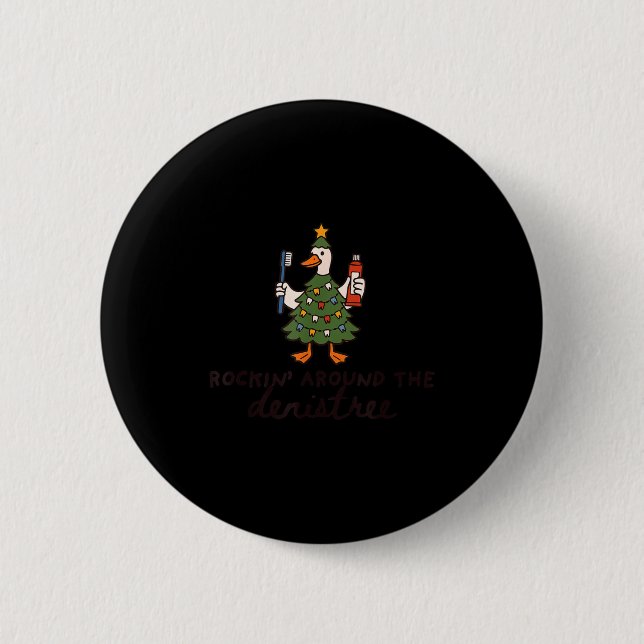 Dental Christmas Hygienist Holiday Dentist Denistr Button (Vorderseite)