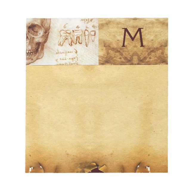 DENTAL CLINIC,DENTIST MONOGRAM,Antiquitätenparkett Notizblock (Vorderseite)