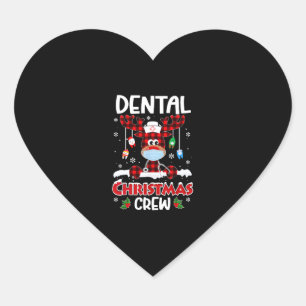 Dental Crew Rentier and Tooth Christmas 2020 Herz-Aufkleber