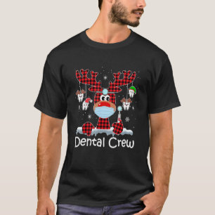 Dental Crew Weihnachts Reindeer Rot Kariert zu T-Shirt