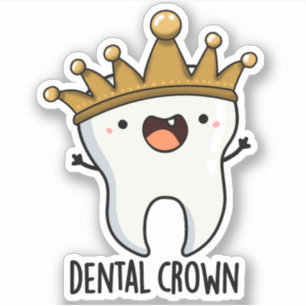 Dental Crown Funny Tooth Puff Aufkleber