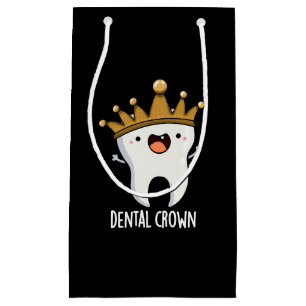Dental Crown Funny Tooth Puff Dark BG Kleine Geschenktüte