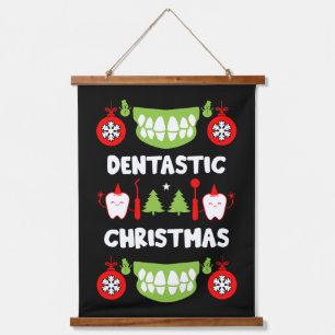 Dental Doctor Xmas Wandteppich Mit Holzrahmen