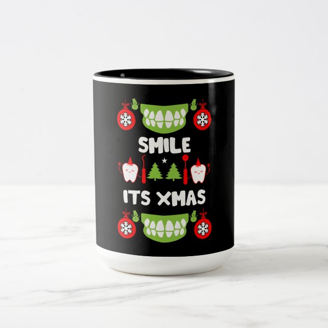 Dental Doctor Xmas Zweifarbige Tasse (Mittel)