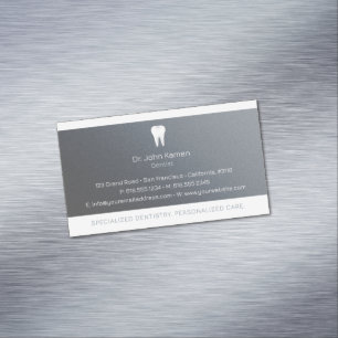 Dental   Elegant Platinum Magnetische Visitenkarte