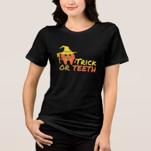 Dental Halloween Trick oder Teeth Funny Dentist Tri-Blend Shirt