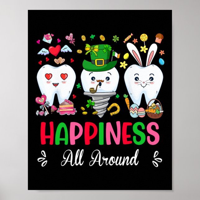 Dental Happy Rund um Valentine St Patrick E Poster (Vorne)