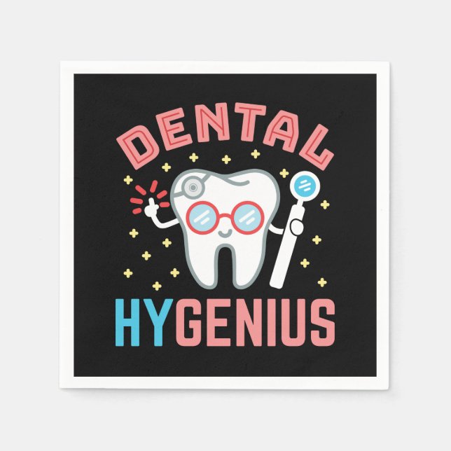 Dental Hygenius Funny Hygienist RDH Serviette (Vorderseite)