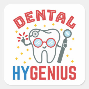 Dental Hygenius Hygienist RDH Funny Wertschätzung Quadratischer Aufkleber