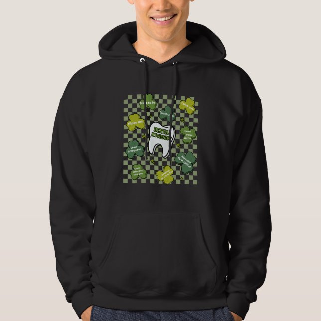 Dental Hygienist St Patrick s Day 2023 Teeth Shamr Hoodie (Vorderseite)