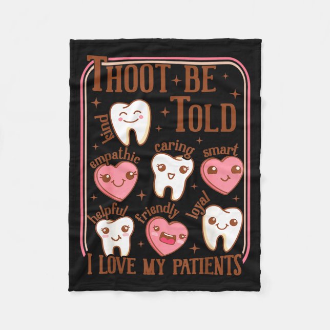 Dental Hygienist Valentine's Day Dentist Squad Too Fleecedecke (Vorderseite)