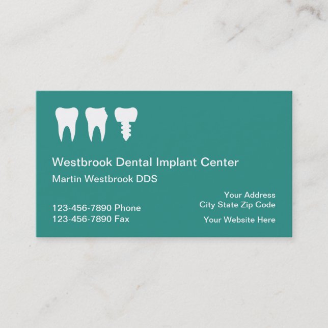 Dental Implant Business Cards online Visitenkarte (Vorderseite)