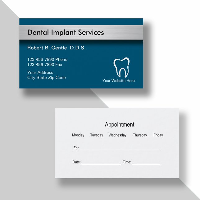 Dental Implant Business Cards Terminkarte (Von Creator hochgeladen)