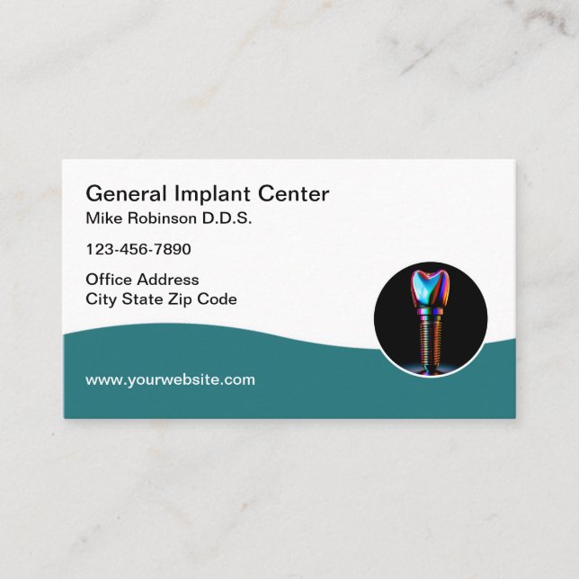 Dental Implant Theme Business Cards Visitenkarte (Vorderseite)