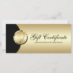 Dental Rack Card Geschenkgutschein Gold Schwarz