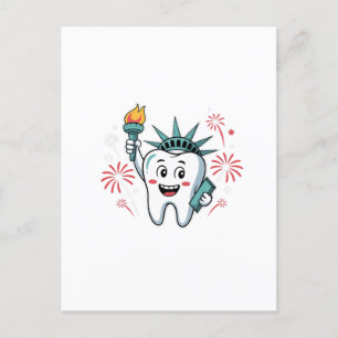 Dental Squad 4. Juli Zahnarzt Funny American Feiertagspostkarte
