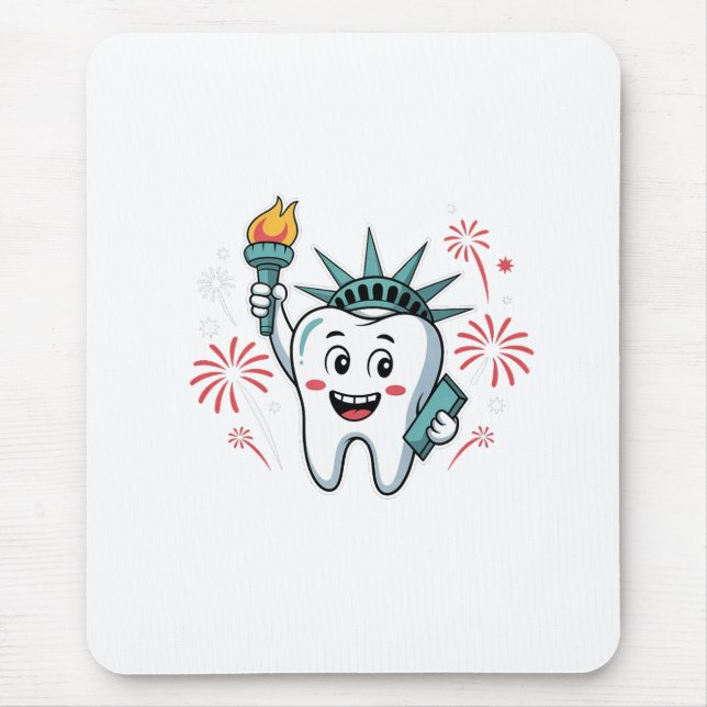 Dental Squad 4. Juli Zahnarzt Funny American Mousepad (Vorne)
