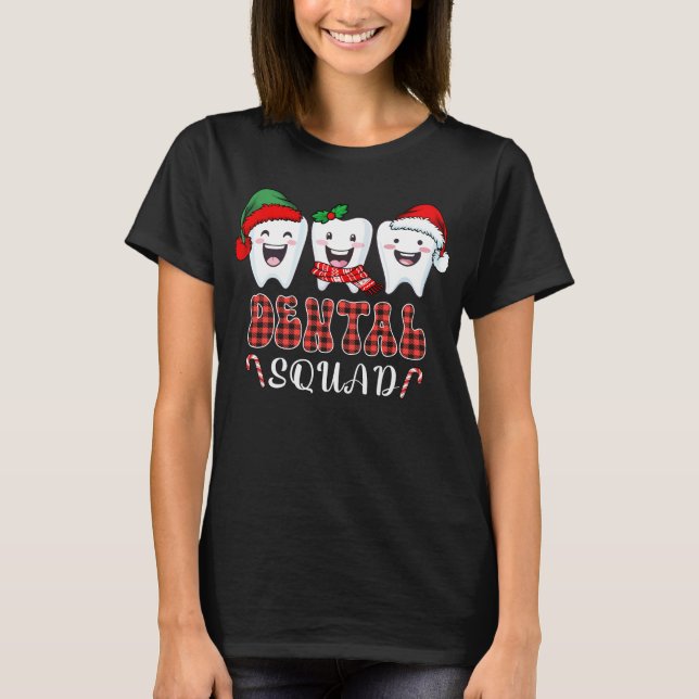 Dental Squad Christmas Dentin Weihnachten T-Shirt (Vorderseite)