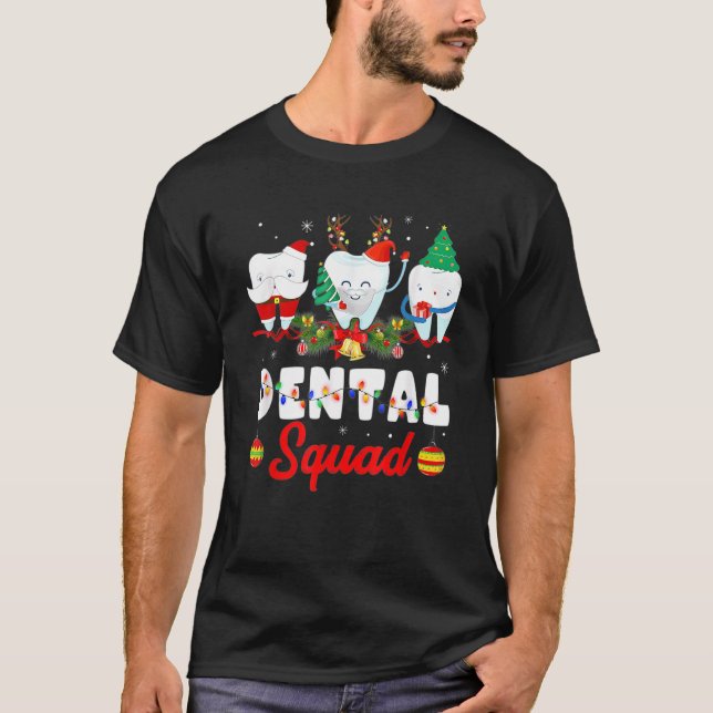 Dental Squad Cute Tooth Christmas Dentist Merry X  T-Shirt (Vorderseite)