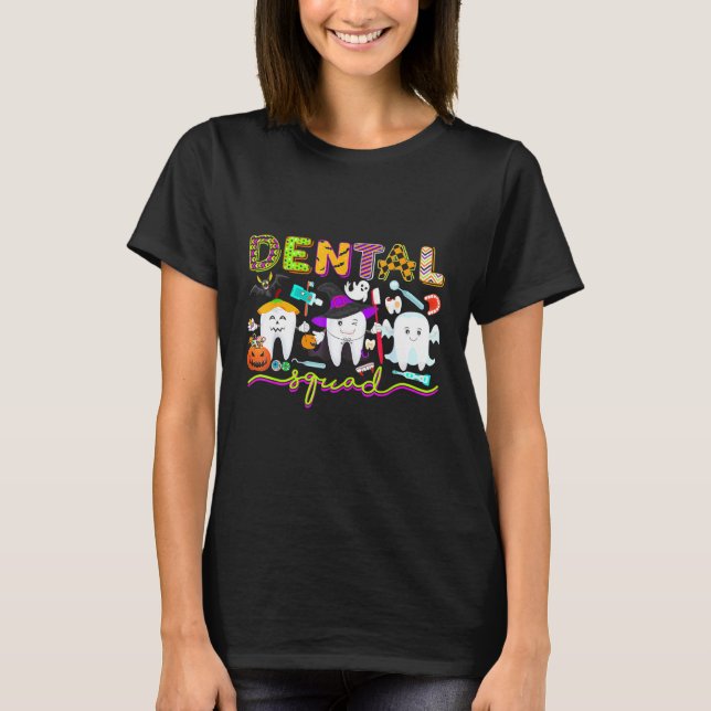 Dental Squad Dentist Hexenmeister Halloween Crew C T-Shirt (Vorderseite)