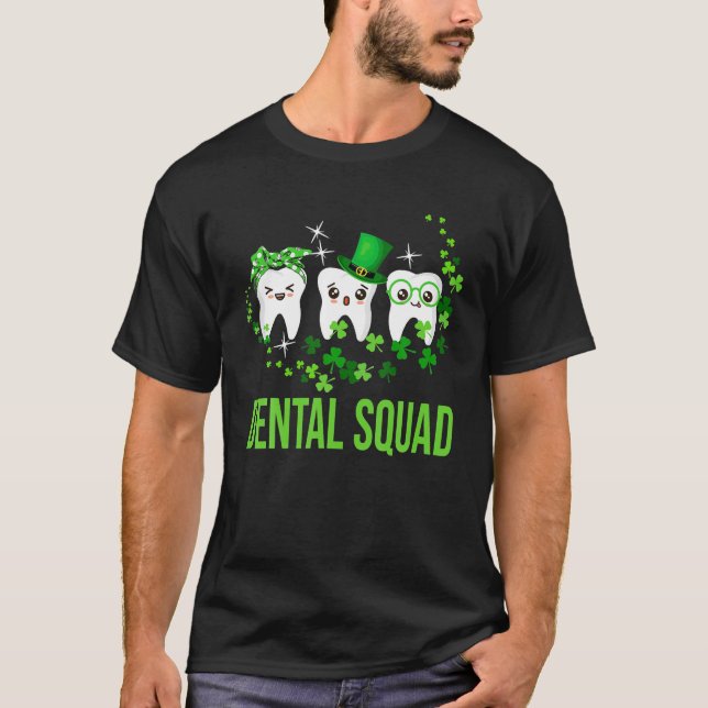 Dental Squad Happy St Patrick's Day Leprechaun T-Shirt (Vorderseite)