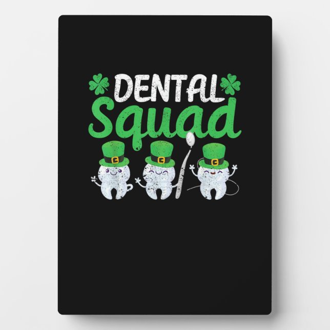 Dental Squad Leprechaun Teeth St Patricks Day Toot Fotoplatte (Vorderseite)