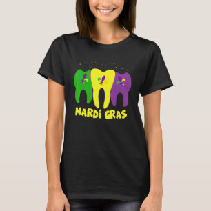 Dental Squad Margi Gras Dental Hygienic & Dental T-Shirt