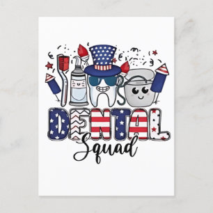 Dental Squad Niedlich Dentist Hygienist 4. Juli Einladungspostkarte