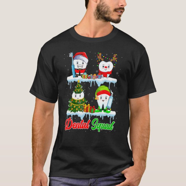Dental Squad Santa Elf Reindeer Christmas Tree Tee (Vorderseite)