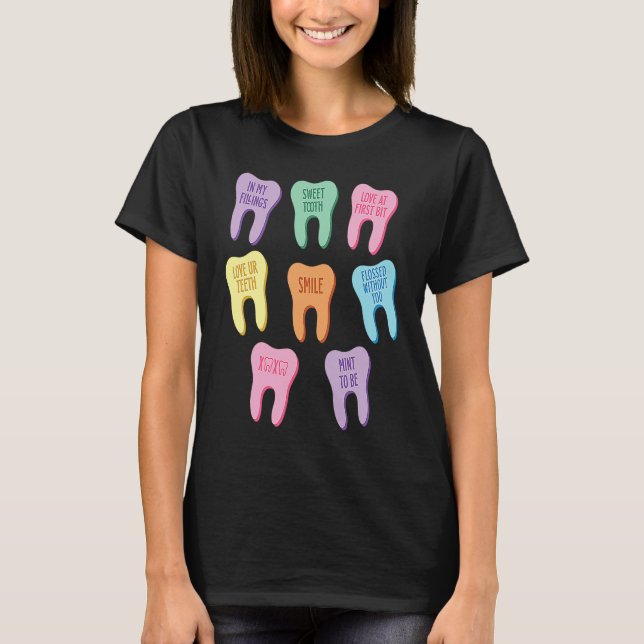 Dental Squad Teeth Dentist Valentine's Day Dental  T-Shirt (Vorderseite)