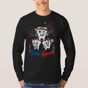Dental Squad Three Tooth Dentist Fireworks 4. T-Shirt